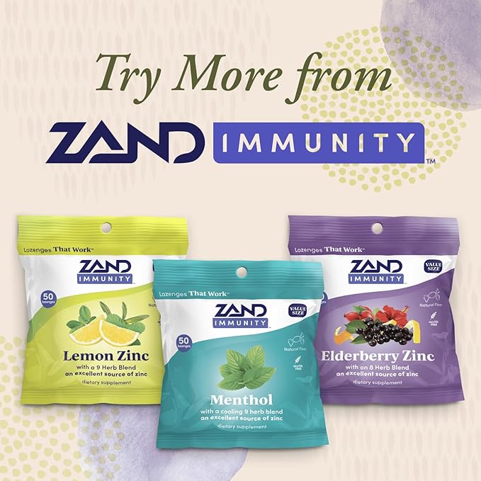 ZAND Immunity Variety 3 Pack - Lemon Honey Elderberry Zinc and Orange C Throat Lozenges - Good-for-You Dry Mouth Lozenges - Immune Support Supplement - Natural Flavor Vegan Gluten Free 50ct ea