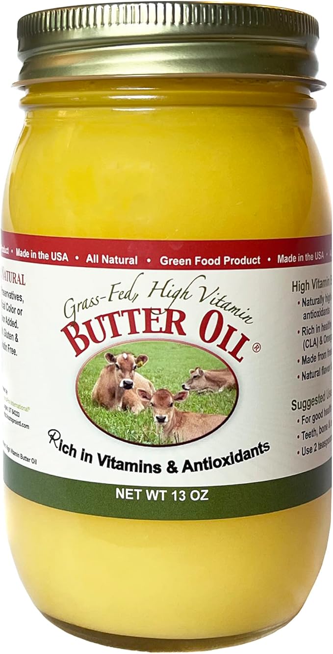 High Vitamin Butter Oil (13 Oz) &amp Virgin Cod Liver Oil High in Vitamin D Omega 3 DHA/EPA (8 Oz Mild Lemon &amp Peppermint Flavor)