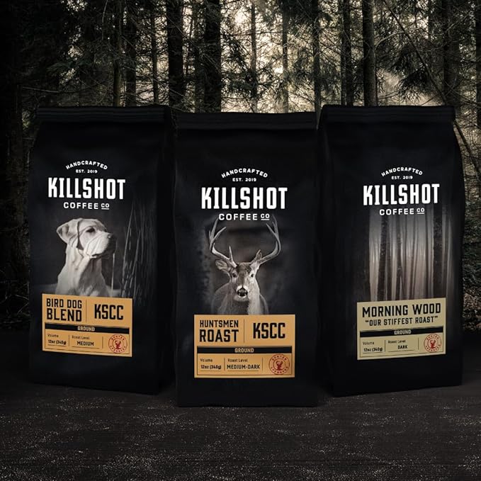 Killshot Coffee Whole Bean - 12 Ounce Bag Dark Roast (12 oz Morning Wood)
