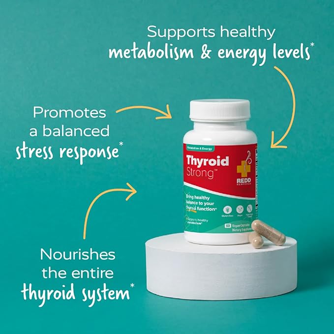 Redd Remedies Thyroid Strong Supports Healthy Thyroid Function and Balance 60 Vegan Capsules