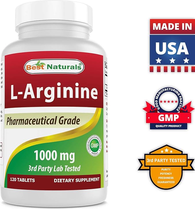 Best Naturals L-Arginine 1000 mg &amp GABA Supplement 750mg