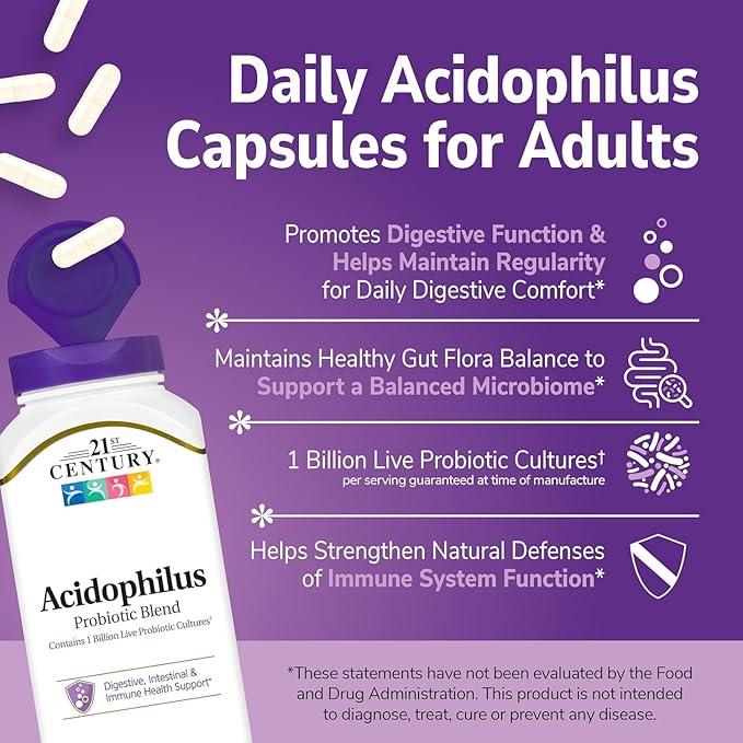 21st Century Acidophilus Probiotic Blend Capsules - 150 ct Pack of 2