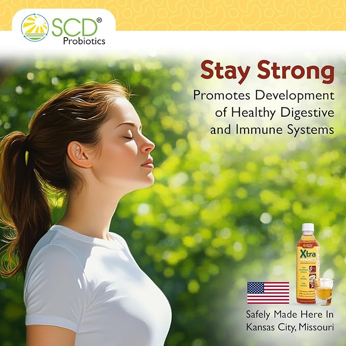 SCD Probiotics Xtra Immunity – Bio-Fermented Postbiotic Liquid Supplement with Rice Bran | Daily Nutritional Boost for Gut &amp Immune Health | Safe for Pregnant Women Infants &amp Children 16.9 f