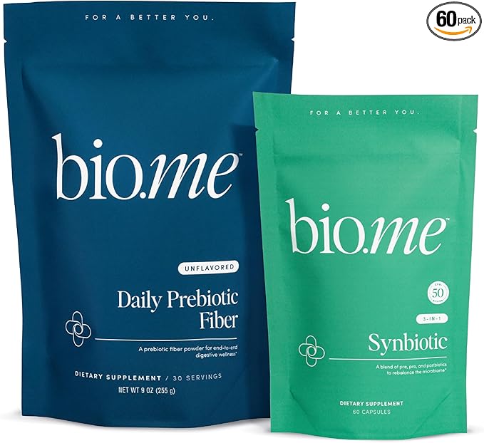 Bio.me Daily Prebiotic Fiber &amp Synbiotic Bundle - Fiber Powder for Digestive Health &amp Bloating - Pre Pro Postbiotic for Gut Health &amp Immune Support Non-GMO Gluten Free - 30 Servings 6
