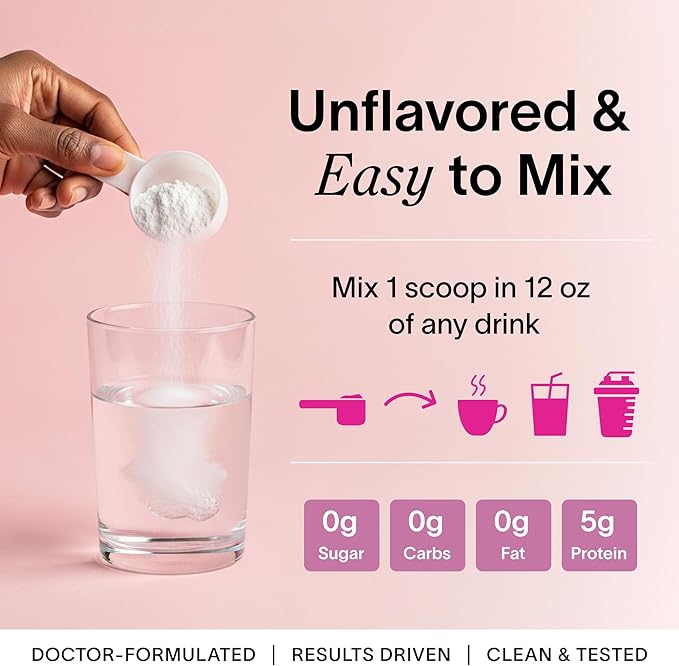 Ladywell Creatine Pearl Complex | 3-in-1 Formula for Women | Creatine Monohydrate Collagen &amp Pearl Powder | Supports Energy Skin Health Mental Clarity Metabolism &amp Lean Muscle | 30 Serving