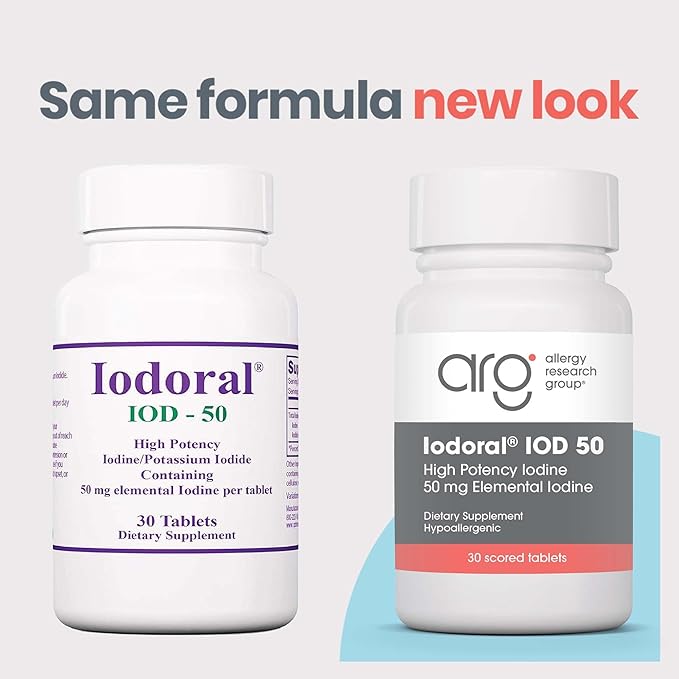 Optimox Iodoral 50 mg Supplement - Potassium Iodide Tablets Thyroid Support Daily Vitamins and Minerals Lugol's Iodine Solution - 30 Count.