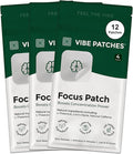 Focus Patch | Wearable Wellness for Focus Support with L-Theanine and Lion’s Mane | Long Lasting Patch for 10 Hours | Vegan &amp Latex Free | 4 Patches Per Pack 3 Pack