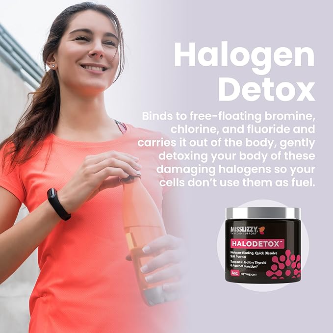 Miss Lizzy HaloDetox – Pure Unrefined Pink Salt Powder with 80 Minerals to Halogen Detox Bromine Chlorine &amp Fluoride Replenish Electrolytes &amp Support Healthy Thyroid &amp Adrenal Functio