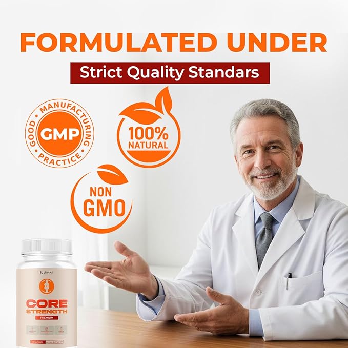 (3 Pack) Core Strength - Official Core Strength Premium Capsules All Natural Ingredients Advanced Formula Daily Pills Overall Health &amp Wellness Support Vitamin Reviews 180 Capsules for 3 Months