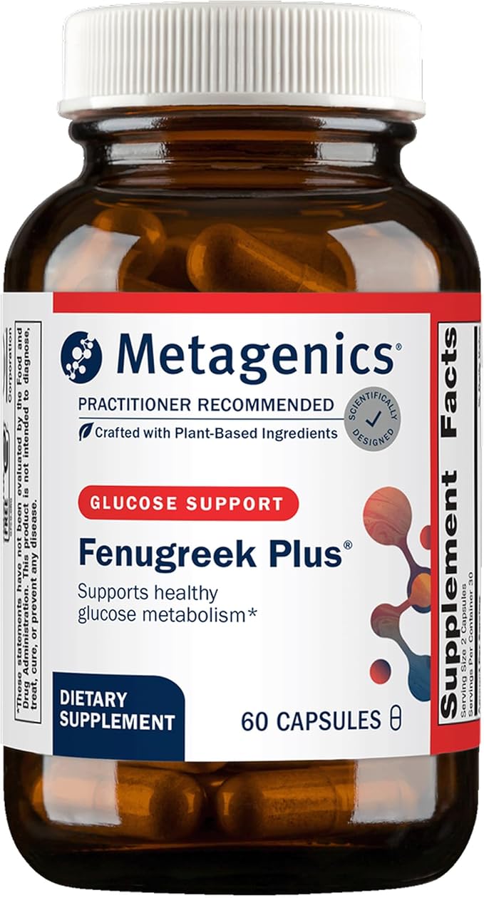 Metagenics Fenugreek Plus - Supports Healthy Metabolism* - Vegetarian Herbal Support - with Bitter Melon &amp Gymnema Extract - Non-GMO &amp Gluten-Free - 60 Capsules