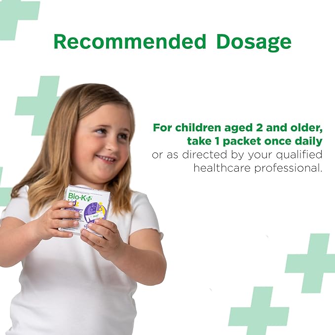 Bio-K+ Kidz Probiotic Powder for Kids with Vitamin D3 Shelf-Stable Non-GMO Gluten-Free – 28 Single-Serve Packets
