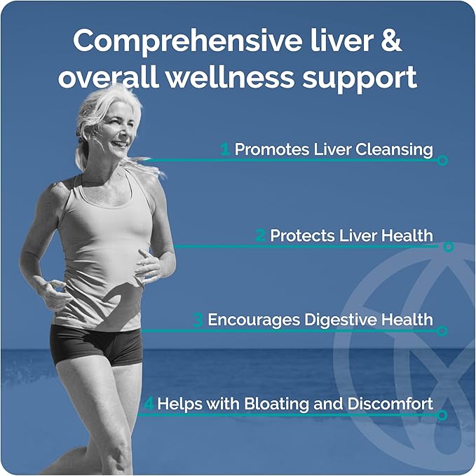 Liver Wellness - Liver Cleanse Detox &amp Repair for Liver Health with Artichoke Extract Milk Thistle Dandelion Beet Root Turmeric &amp More - Vegetarian Non-GMO Gluten-Free Made in USA