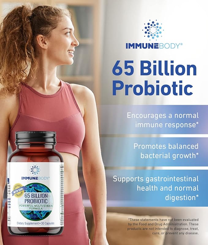 Ultimate Digestive Health Probiotic - 65 Billion CFU 13 Probiotic Strains SBOs Prebiotic | Immune Support | Men &amp Women | Digestive Health Probiotics | Gut Health - 30 Capsules