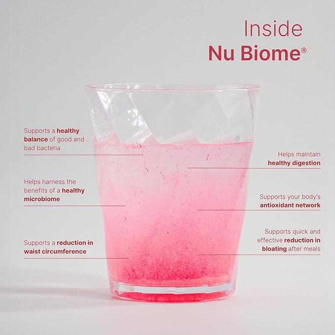 Nu Skin Pharmanex Nu Biome | Gut &amp Immune Health Supplement | Supports Digestive Balance &amp Energy | Prebiotic &amp Antioxidant Formula | 30 Packets | Watermelon Raspberry Lemon