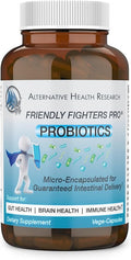 Friendly Fighters Pro® Probiotic | Digestive &amp Immune Health* | Healthy Inflammation* &amp Allergy Relief* | Micro-Encapsulated for Guaranteed Delivery | 1 Month Supply | 2 billion CFU for Safe D