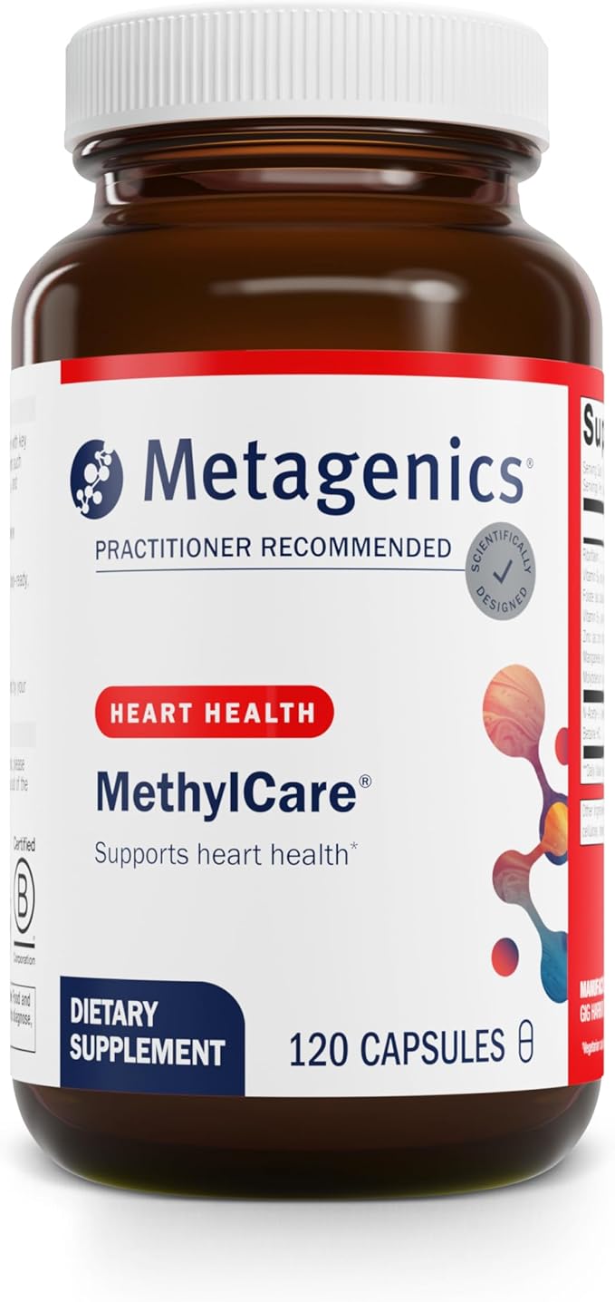Metagenics MethylCare - Folate L-5-MTHF Methyl B12 B6 NAC &amp Betaine HCl - Supports Homocysteine Metabolism Methylation &amp Heart Health - Non-GMO &amp Gluten-Free - 120 Capsules