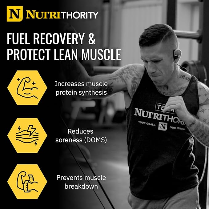 Nutrithority - BCAA Powder Post Workout Recovery Powder with BCAAs Amino Acids L-Isoleucine L-Leucine and L-Valine Improve Muscle Recovery and Hydration Sugar Free (Gushing Gummy) (30 Servings)