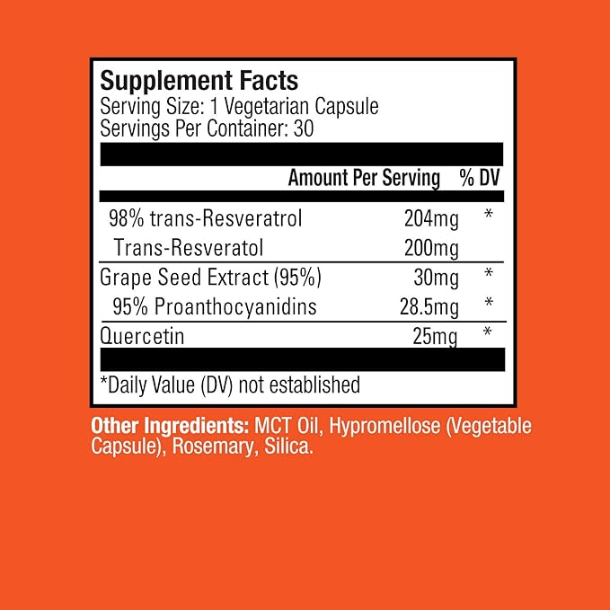 InVite Health Resveratrol Max Hx® - Supports Brain Health as well as Cardiovascular Pulmonary and Metabolic Health - 200 mg of Naturally-Sourced Active Trans-Resveratrol - 30 Vegetarian Capsules (2)