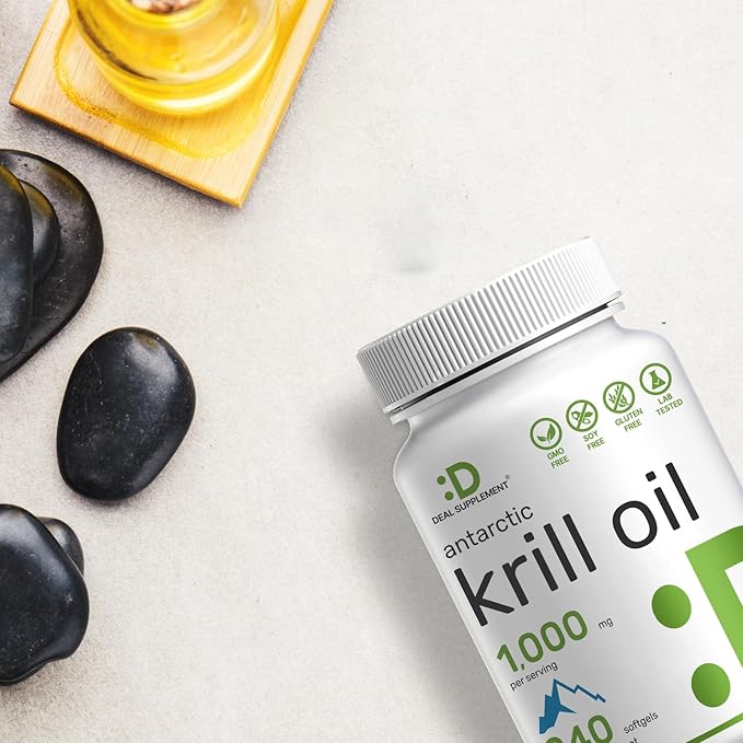 DEAL SUPPLEMENT 2 Pack Antarctic Krill Oil 1000mg Per Serving 480 Softgels – Mercury Free No Fishy Taste – Rich in Omega-3s EPA DHA Astaxanthin &amp Phospholipids – Non-GMO No Gluten