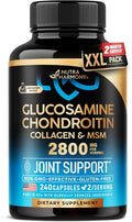 Glucosamine Chondroitin MSM Collagen | HSA | Joint Support Supplement 2800 mg | Made in USA | FSA Approved Product Items | Flexibility Nutritional Vitamins | For Men &amp Women 240 Capsules