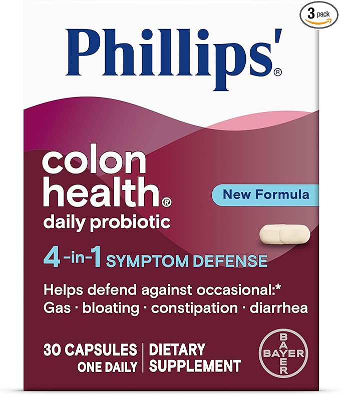 Phillips' Colon Health Probiotic Capsules 30 Count Bottle - Pack of 3