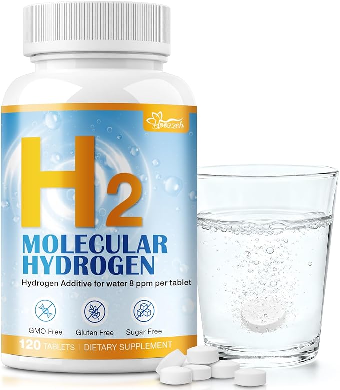 Magnesium -Infused Hydrogen Water Tablets (120 Servings) 8 PPM H2 Molecular Tablets for Energy Boost Brain Health &amp Cognitive Support Lemon Flavor Gluten-Free &amp Non-GMO