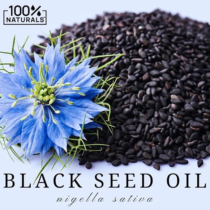 100% Naturals Pure Virgin Organic Black Seed Oil (8oz Glass Premium Bottle) - Cold-Pressed Nigella Sativa Oil with Natural Antioxidants High in Thymoquinone Chemical-Free Kosher Non-GMO