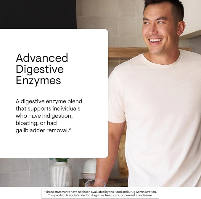 THORNE - Advanced Digestive Enzymes - Supplement with Pepsin Ox Bile &amp Pancreatin for Indigestion &amp Constipation Relief - Minimizes Occasional Gas &amp Bloating* - Third-Party Certified - 18