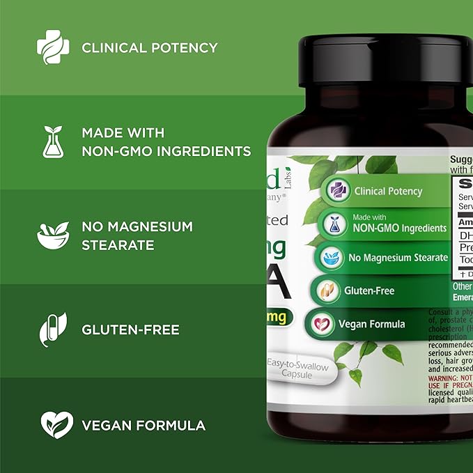 Emerald Labs DHEA 25mg - Adrenal Support Supplement to Help Hormone Balance* - Includes DHEA - Gluten-Free - 60 Vegetable Capsules (30-Day Supply) (Pack of 2)