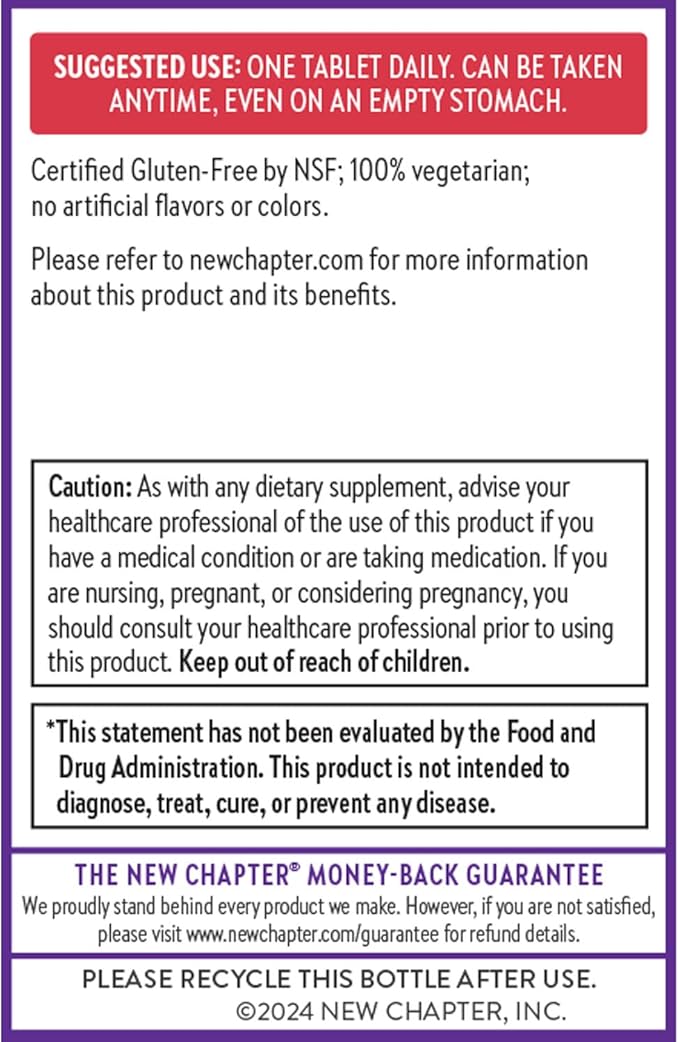 New Chapter Fermented Vitamin D3 2000 IU Organic ONE Daily for Immune Heart &amp Bone Support + Whole-Food Turmeric Adaptogenic Reishi Mushroom 100% Vegetarian Gluten Free 90 Count