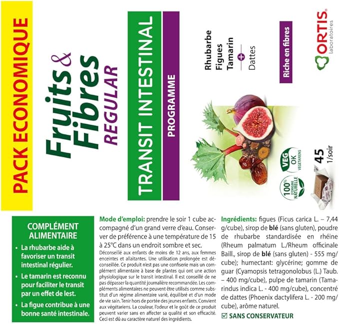 Ortis Fruits &amp Fibres Regular 45 Squares to Chew