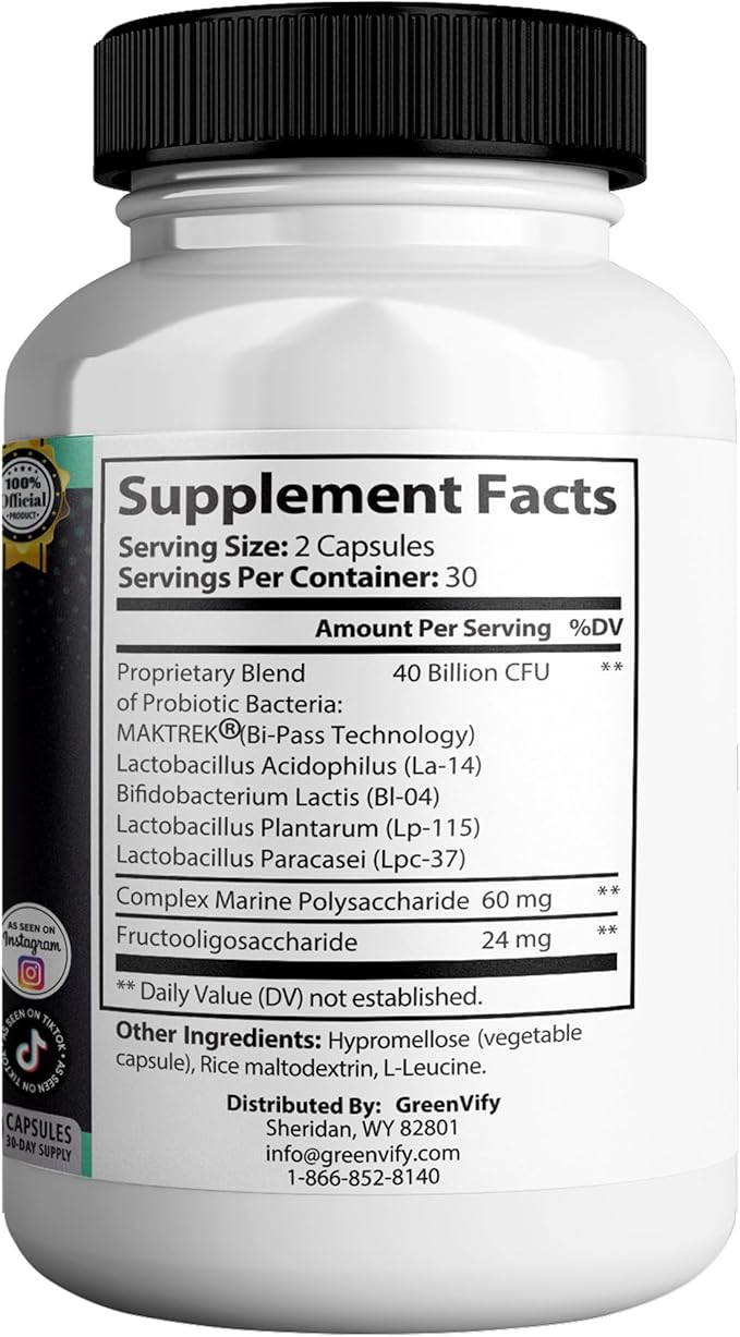 DentalPrime MAX Probiotic Supplement 40 Billion CFU MAKTREK Bi-Pass Technology 60 Capsules 30-Day Supply (5)