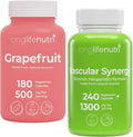 LongLifeNutri Grapefruit Seed Extract 500 mg + Vascular Synergy (Diosmin Hesperidin Complex) 1300 mg Bundle - 180 + 240 Capsules 6-4 Month Supply Daily Energy &amp Vein Support Made in USA