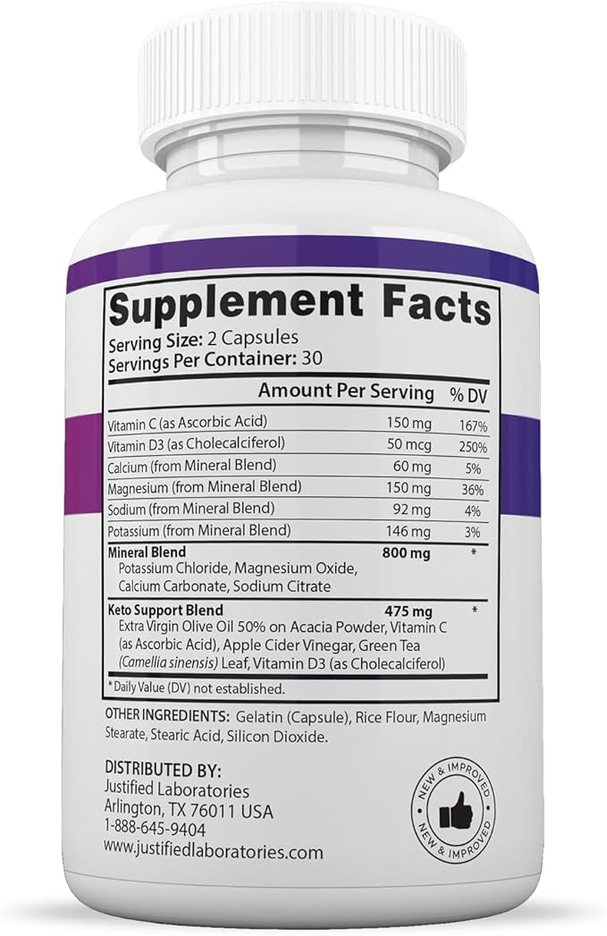 F1 Keto Pills 1275MG New &amp Improved Formula Contains Apple Cider Vinegar Extra Virgin Olive Oil Powder Green Tea Leaf 60 Capsules