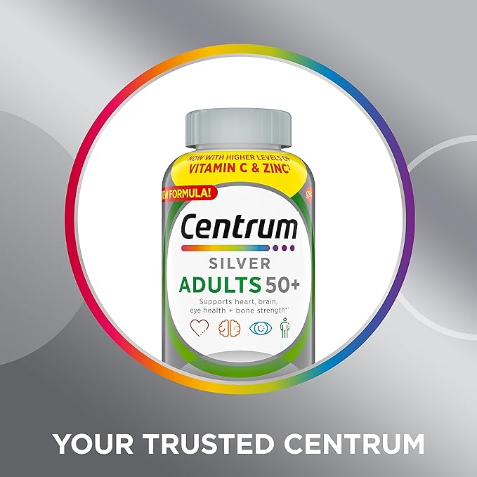 Centrum Silver Adult Multivitamin / Multimineral Supplement Tablet Vitamin D3 Age 50+ (220 Count)