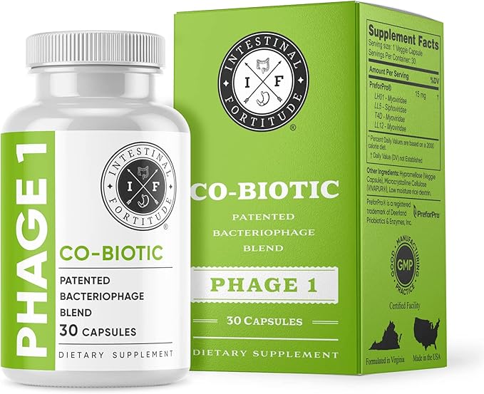 Intestinal Fortitude Phage 1 - Ultimate Gut Health Supplement Total Restore Intestinal Defense Patented Bacteriophage Blend for Gut Support Digestive &amp Immune System Health Destroy Bad Bacteri