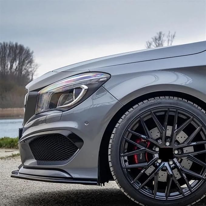 Car Front Bumper Lip Compatible For Mercedes Benz CLA Class C117 CLA200 260 CLA45 AMG 2013-15 Spoiler Splitter Lower Chin Bumper Canard Lip(Gloss Black)