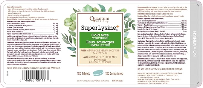 Quantum Super Lysine 180 Count
