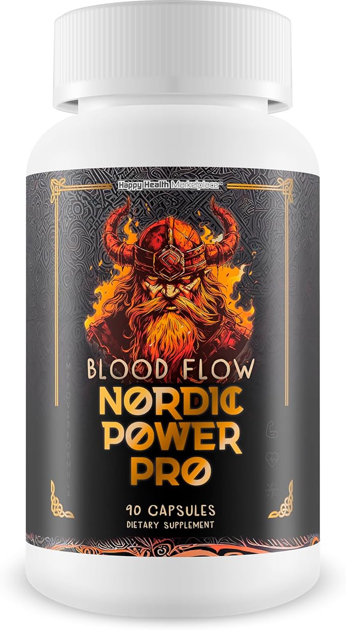 Blood Flow Nordic Power Pro - Our Best Blood Circulation Supplements for Men - Increase Blood Flow Care - Better Blood Flow Nordic Power Male Pills - Male Nordic Power Supplement for Max Blood Flow