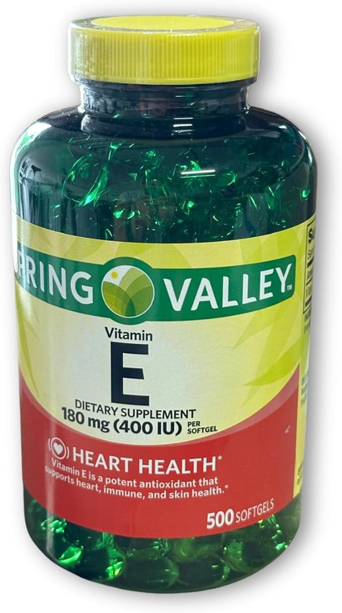 Vitamin E 400 iu 180mg softgels 500 ct Hair Skin and Nails Vitamin (Pack of 1) Boxed by Fusion Shop Store