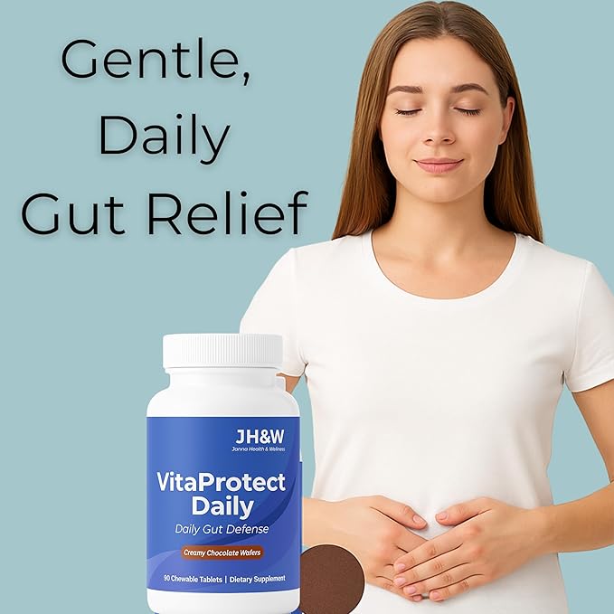 Gut Health &amp Digestive Support Supplement – Chewable Wafers with GutGard® DGL Slippery Elm &amp Marshmallow Root – Supports Gut Lining Mucosal Integrity Bloating &amp Heartburn Relief