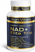 Natural NAD+ Supplement 500 mg with Resveratrol &amp Quercetin | Cellular Energy &amp Healthy Aging Support for Women | Non-Stimulant | GMP-Certified | 3rd Party Tested | 60 Vegan Capsules | Made in