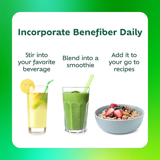 Benefiber Prebiotic GLP-1 Friendly Fiber + Supergreens Dietary Supplement Powder Watermelon Lemonade Flavor 8.8 oz (250g)