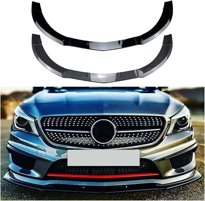 Car Front Bumper Lip Compatible For Mercedes CLA-class 2013-2015 C117 CLA200 260 CLA45 AMG Body Kit Spoiler Auto Parts(Carbon fibre)
