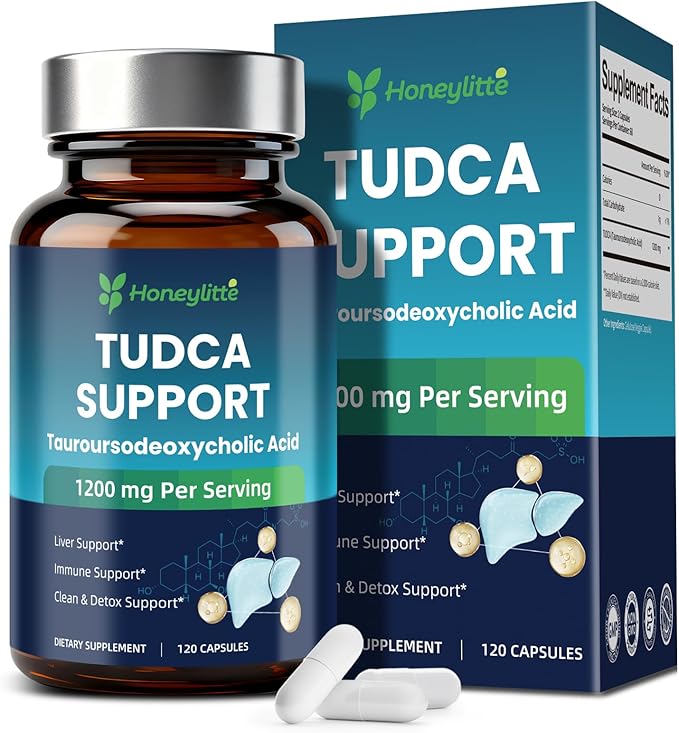 TUDCA 1200mg – Pure Tauroursodeoxycholic Acid Supplement 120 Vegan Capsules Easy to Swallow (60-Day Supply) Non-GMO Gluten-Free (120 Counts)