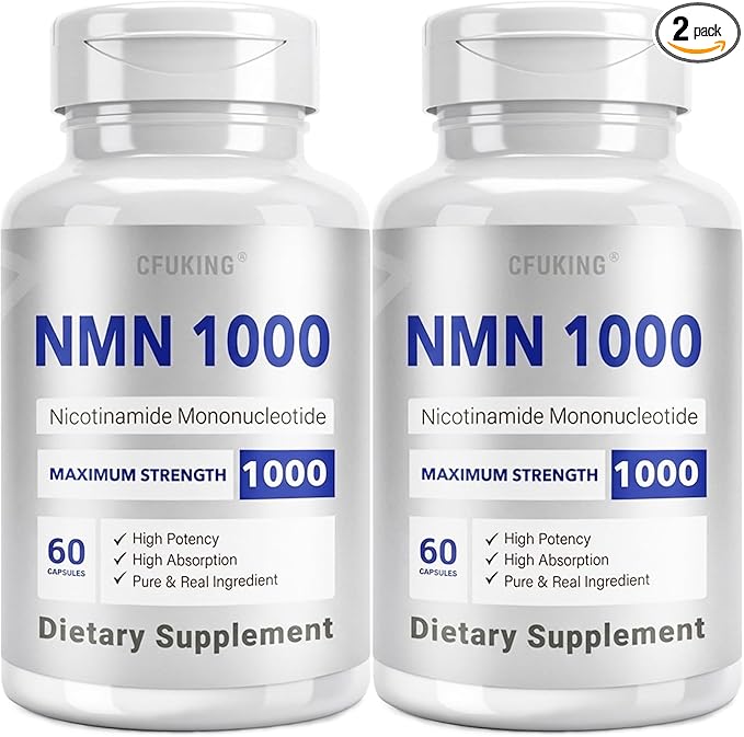 NMN 1000mg Per Serving Maximum Strength - 99% Pure NMN (Nicotinamide Mononucleotide) for NAD Cell Immune Energy Anti-Aging &amp Longevity Stabilized NMN Supplements 1000mg - 120 Veggie Capsules
