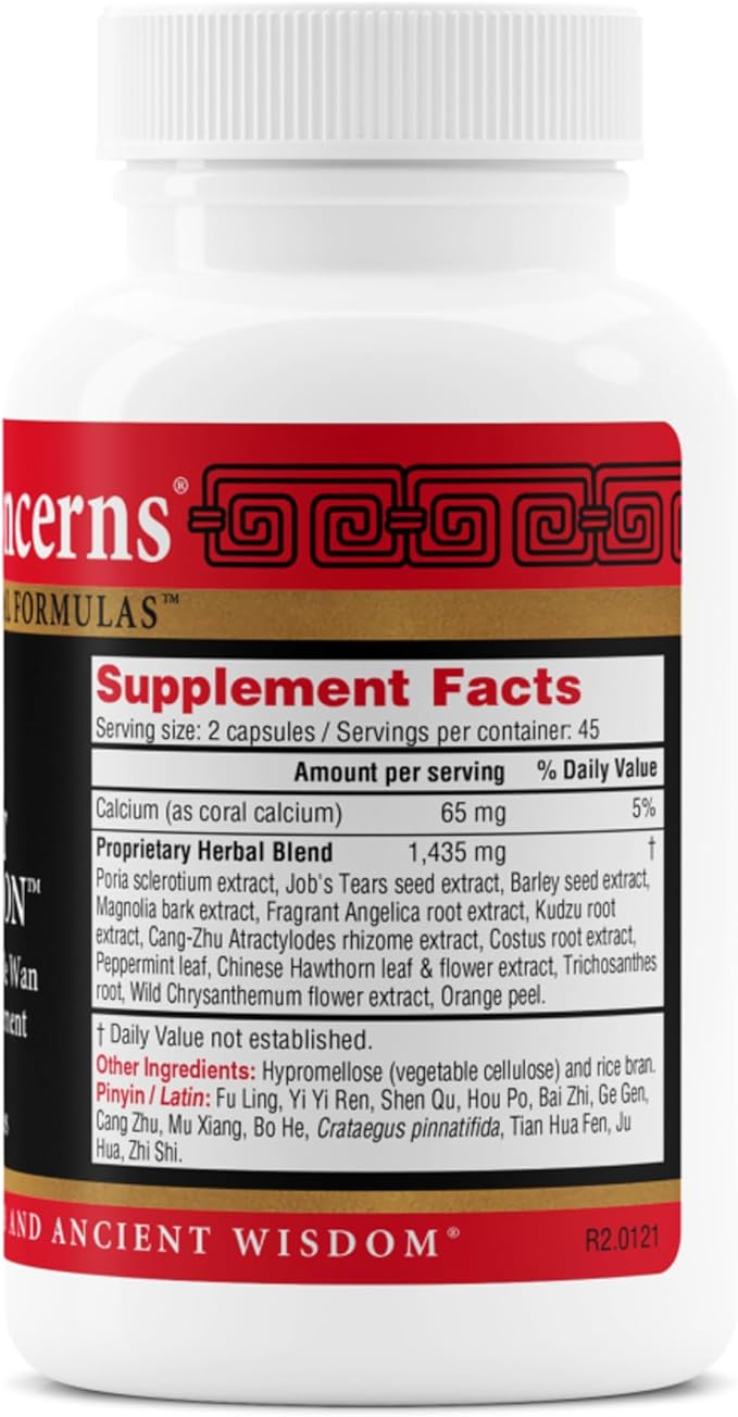 Health Concerns Quiet Digestion – Digestive Support for Upset Stomach Gas &amp Bloating – Herbal Chinese Formula with Bao He Wan – Supplement with Poria Barley &amp Mangolia Bark - 90 Capsules