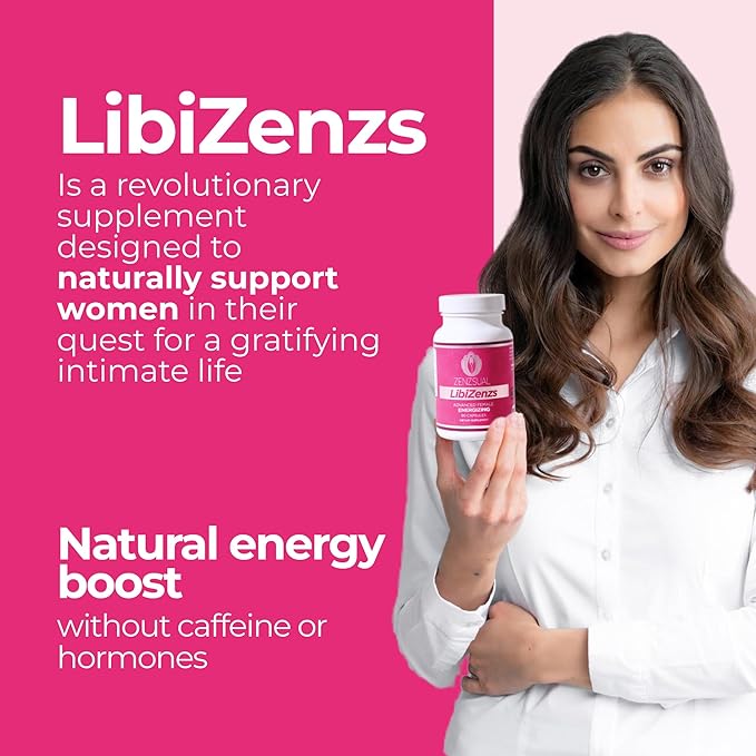ZENZSUAL Libizenzs – Plant-Based Energy Support Supplement for Women – Caffeine-Free with Maca Root Ashwagandha &amp Ginseng – Supports Daily Stamina Focus &amp Well-Being – 90 Vegan Capsules