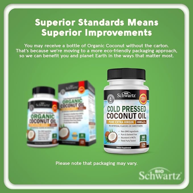 BioSchwartz 15 Day Cleanse for Colon and Gut Health Plus Cold Pressed MCT Coconut Oil Capsules (2 Month Supply)