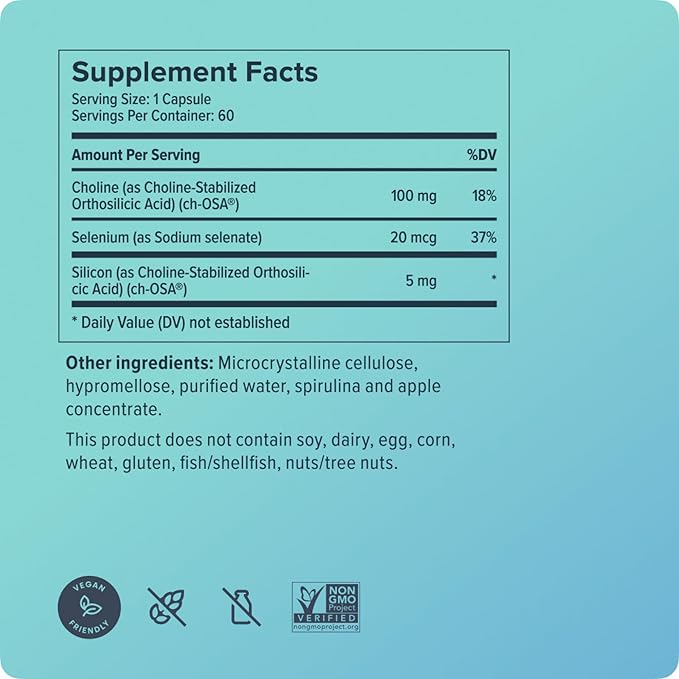 Biosil Healthy Aging - 60 Capsules - Beauty Vitality &amp Thyroid Support - with Patented ch-OSA &amp Selenium - 30-Day Supply